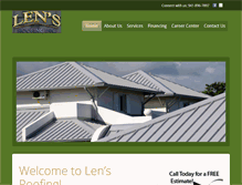 Tablet Screenshot of lensroofing.com